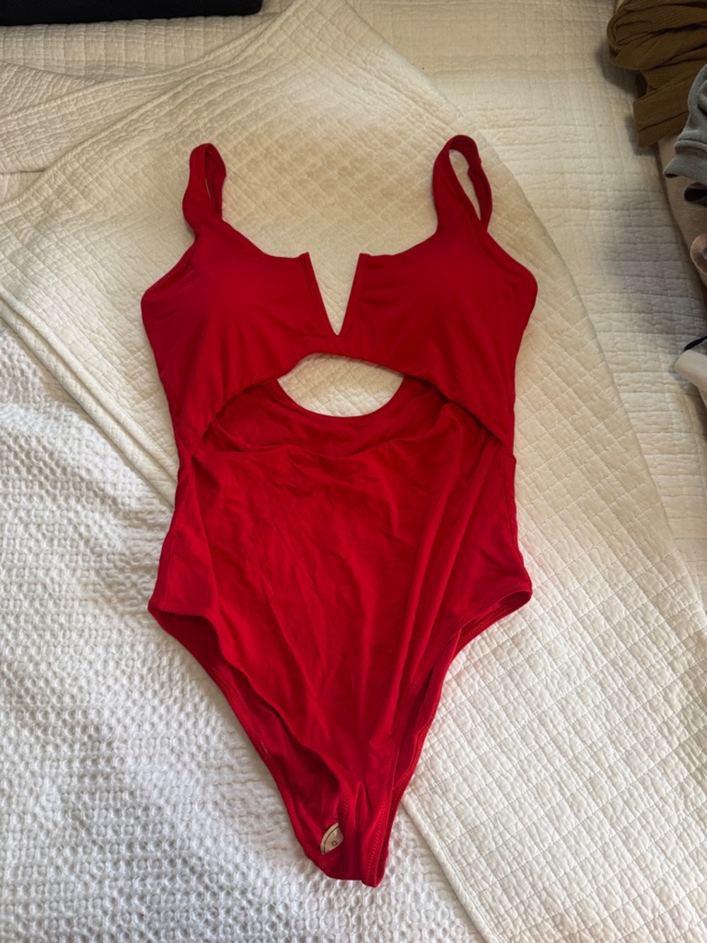 Red Cutout One-Piece Swimsuit - Women's Swim
